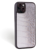 Iphone 15 Case   Crocodylus Leather   Sport Case   Himalaya Silver   No Metalware   Versailles   Tilt
