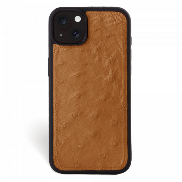 Iphone 15 Case   Ostrich Leather   Sport Case   Chestnut   No Metalware   Versailles   Front