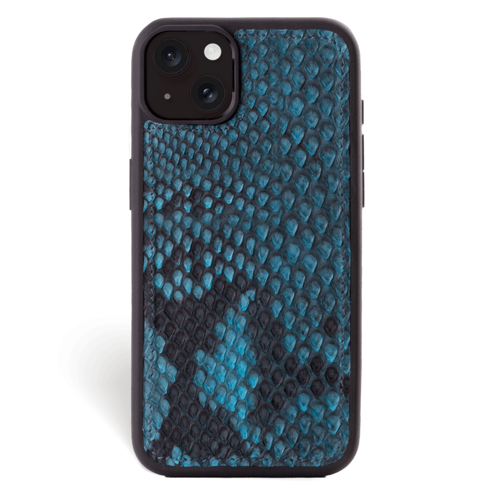 Iphone 15 Case   Python Leather   Sport Case   Lagoon Blue   No Metalware   Versailles   Front Iphone 15 Case   Python Leather   Sport Case   Lagoon Blue   No Metalware   Versailles   Front