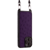 Iphone 15 Pro Max Case   Ostrich Leather   Sling   Purple   No Metalware   Versailles   Tilt