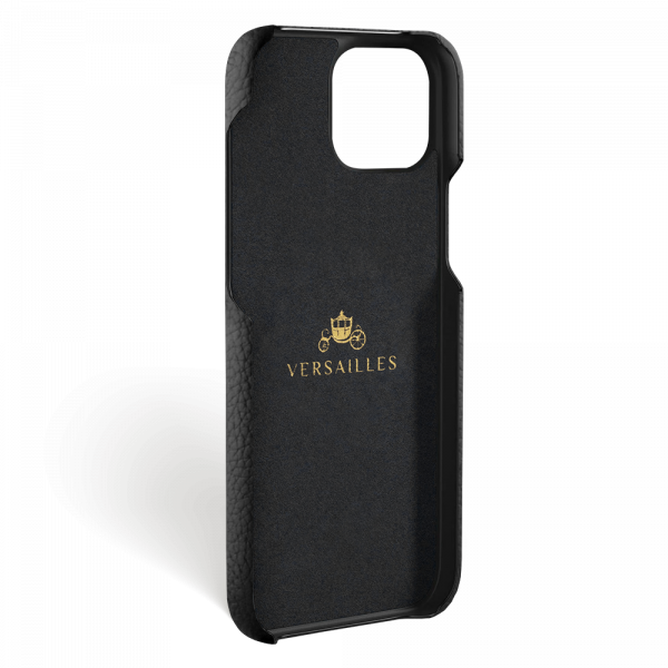 Iphone 15 Case   Calf Leather   Signature   Black   No Metalware   Versailles   Inside