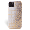 Iphone 15 Case   Crocodylus Leather   Signature   Himalaya Gold   No Metalware   Versailles   Front
