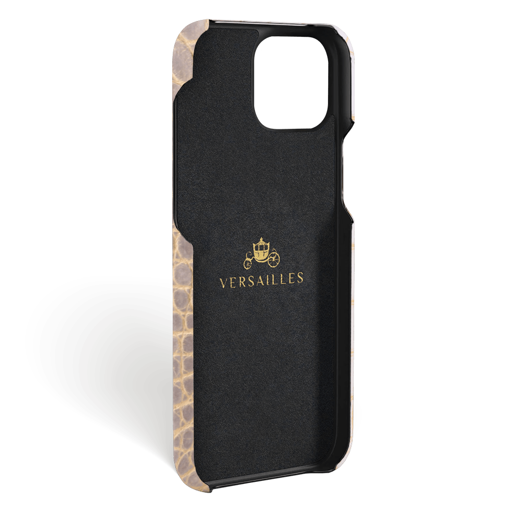 Iphone 15 Case   Crocodylus Leather   Signature   Himalaya Gold   No Metalware   Versailles   Inside Iphone 15 Case   Crocodylus Leather   Signature   Himalaya Gold   No Metalware   Versailles   Inside