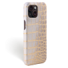 Iphone 15 Case   Crocodylus Leather   Signature   Himalaya Gold   No Metalware   Versailles   Tilt
