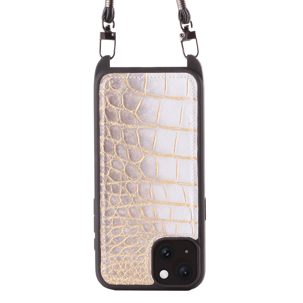 Iphone 15 Case   Himalaya Leather   Sling   Himalaya Gold   No Metalware   Versailles   Front Iphone 15 Case   Himalaya Leather   Sling   Himalaya Gold   No Metalware   Versailles   Front