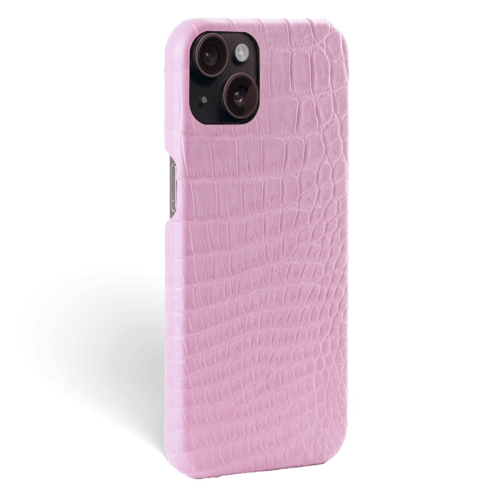 Iphone 15 Plus Case Alligator Leather Signature Pink No Metalware Versailles Tilt Iphone 15 Plus Case Alligator Leather Signature Pink No Metalware Versailles Tilt