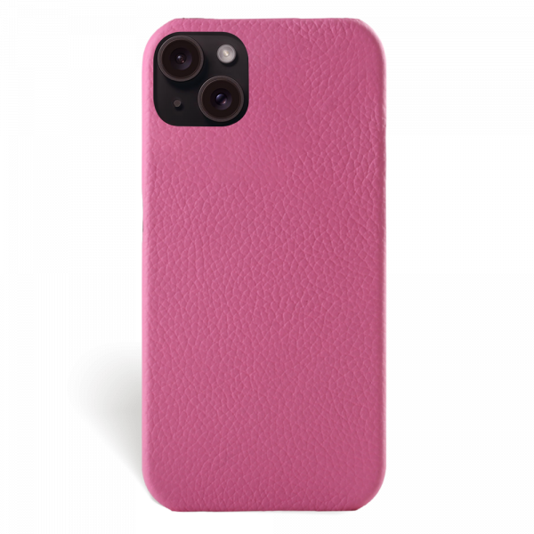 Iphone 15 Plus Case   Calf Leather   Signature   Fuchsia   No Metalware   Versailles   Front