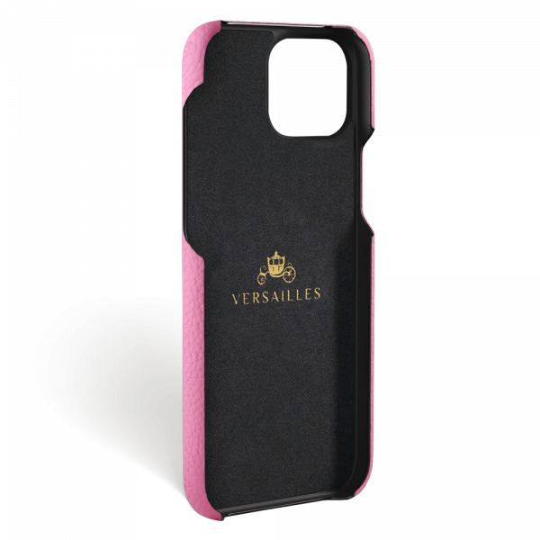 Iphone 15 Plus Case   Calf Leather   Signature   Fuchsia   No Metalware   Versailles   Inside