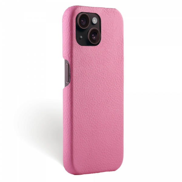 Iphone 15 Plus Case   Calf Leather   Signature   Fuchsia   No Metalware   Versailles   Tilt