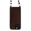 Iphone 15 Plus Case   Ostrich Leather   Sling   Chocolate   No Metalware   Versailles   Front