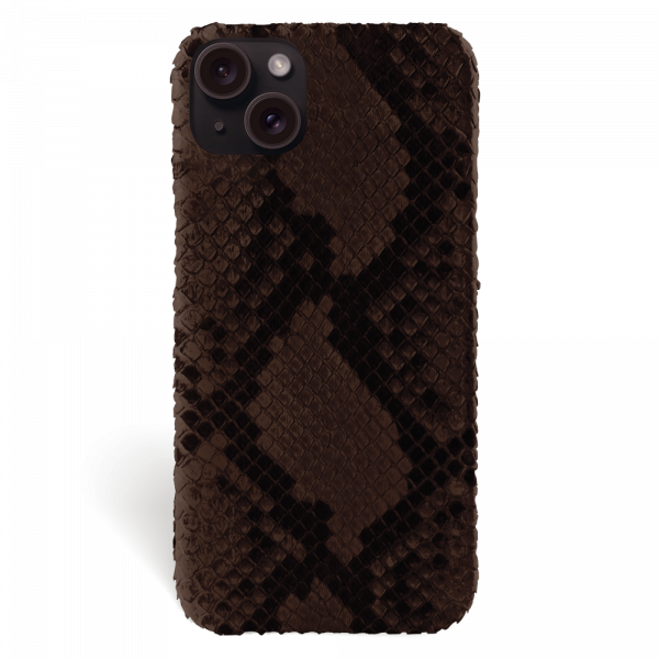 Iphone 15 Plus Case   Phyton Leather   Signature   Moka Brown   No Metalware   Versailles   Front