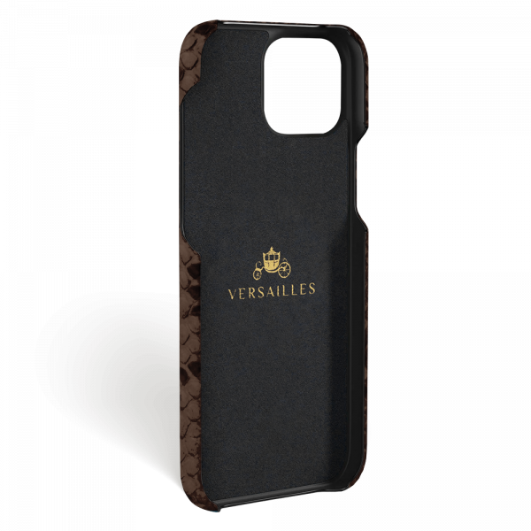 Iphone 15 Plus Case   Phyton Leather   Signature   Moka Brown   No Metalware   Versailles   Inside