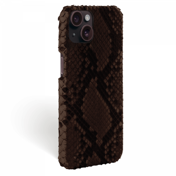 Iphone 15 Plus Case   Phyton Leather   Signature   Moka Brown   No Metalware   Versailles   Tilt