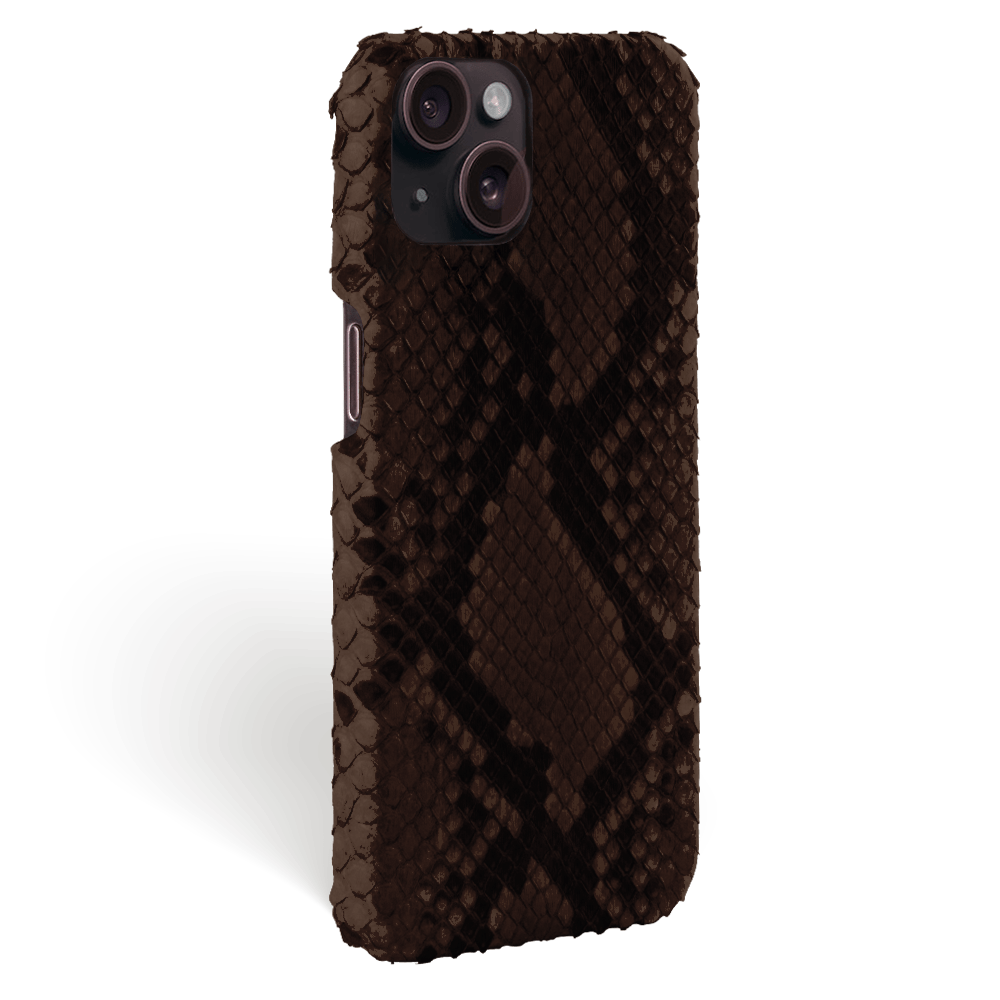 Iphone 15 Plus Case   Phyton Leather   Signature   Moka Brown   No Metalware   Versailles   Tilt Iphone 15 Plus Case   Phyton Leather   Signature   Moka Brown   No Metalware   Versailles   Tilt