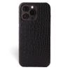 Iphone 15 Pro Case   Alligator Leather   Signature   Black   No Metalware   Versailles   Front