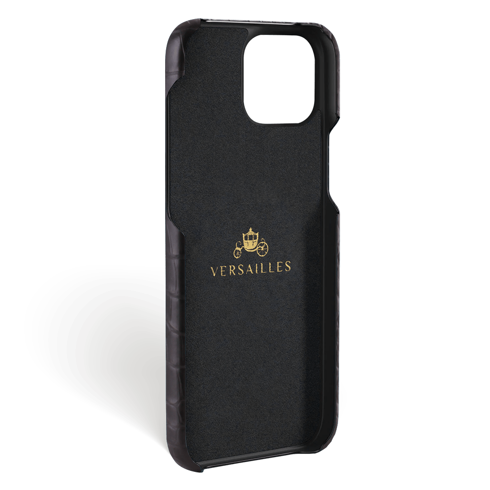 Iphone 15 Pro Case   Alligator Leather   Signature   Black   No Metalware   Versailles   Inside Iphone 15 Pro Case   Alligator Leather   Signature   Black   No Metalware   Versailles   Inside
