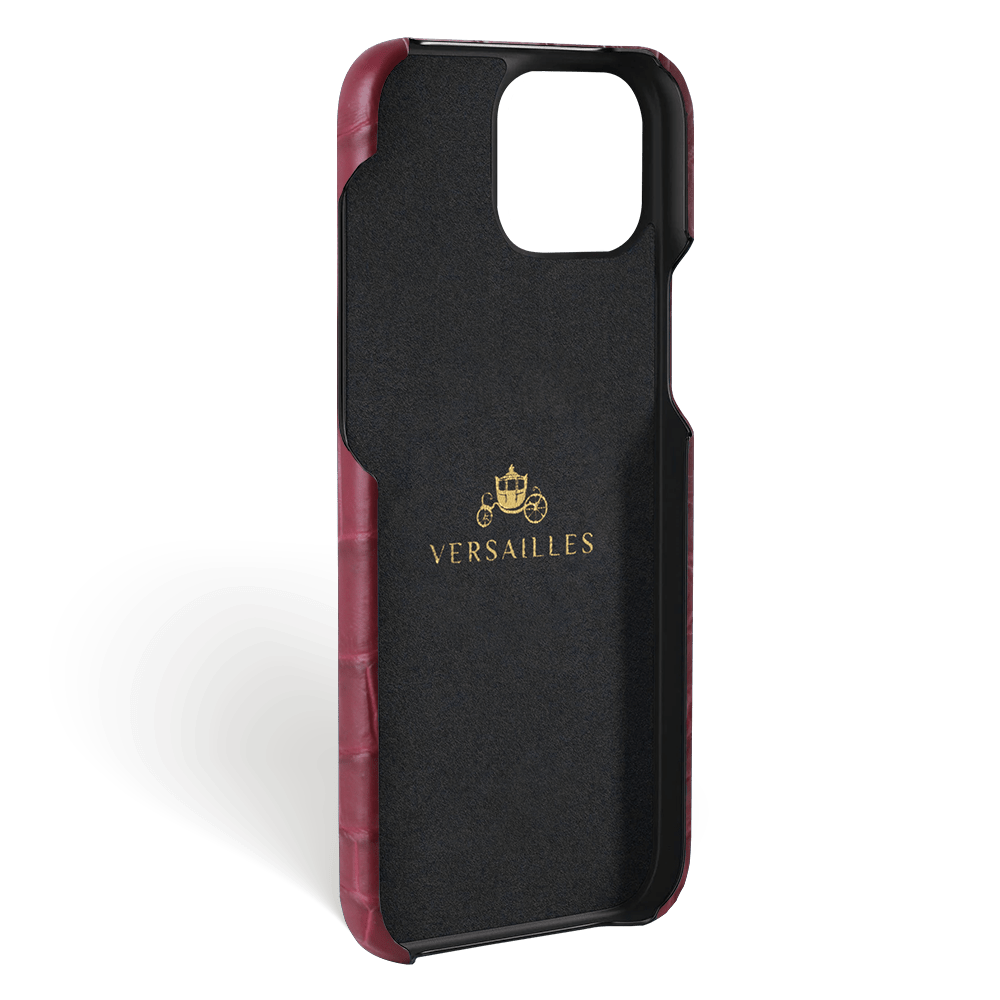 Iphone 15 Pro Case   Alligator Leather   Signature   Burgundy   No Metalware   Versailles   Inside Iphone 15 Pro Case   Alligator Leather   Signature   Burgundy   No Metalware   Versailles   Inside