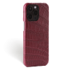 Iphone 15 Pro Case   Alligator Leather   Signature   Burgundy   No Metalware   Versailles   Tilt
