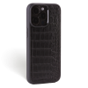 Iphone 15 Pro Case   Alligator Leather   Sport Case   Black   No Metalware   Versailles   Tilt