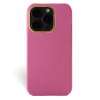 Iphone 15 Pro Case   Calf Leather   Premium   Fuchsia   Gold Metalware   Versailles   Front
