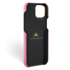 Iphone 15 Pro Case   Calf Leather   Premium   Fuchsia   Gold Metalware   Versailles   Inside