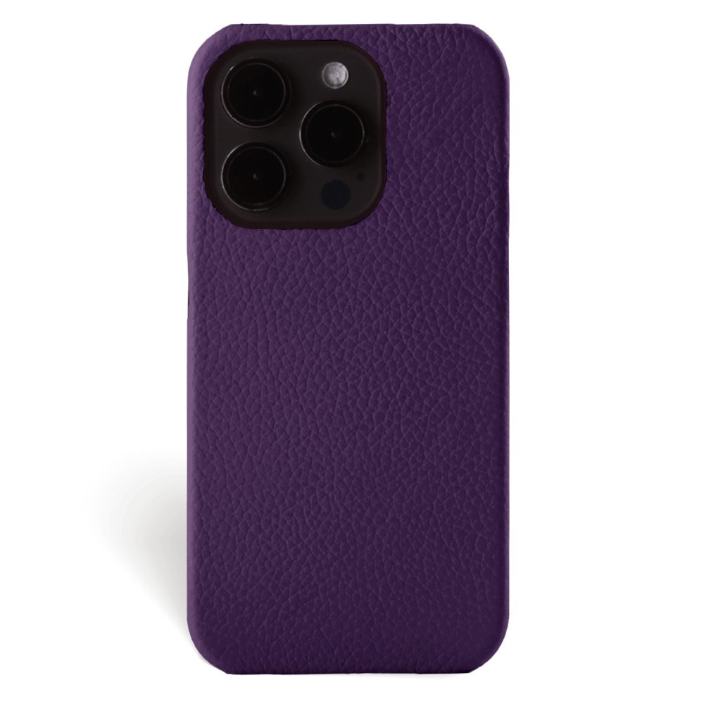 Iphone 15 Pro Case   Calf Leather   Signature   Purple   No Metalware   Versailles   Front Iphone 15 Pro Case   Calf Leather   Signature   Purple   No Metalware   Versailles   Front