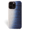 Iphone 15 Pro Case   Crocodylus Leather   Signature   Himalaya Navy Blue   No Metalware   Versailles   Front