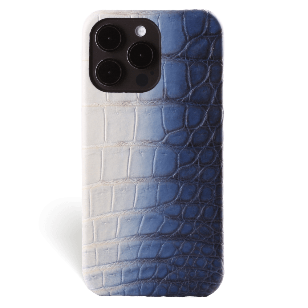 Iphone 15 Pro Case   Crocodylus Leather   Signature   Himalaya Navy Blue   No Metalware   Versailles   Front Iphone 15 Pro Case   Crocodylus Leather   Signature   Himalaya Navy Blue   No Metalware   Versailles   Front