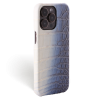 Iphone 15 Pro Case   Crocodylus Leather   Signature   Himalaya Navy Blue   No Metalware   Versailles   Tilt
