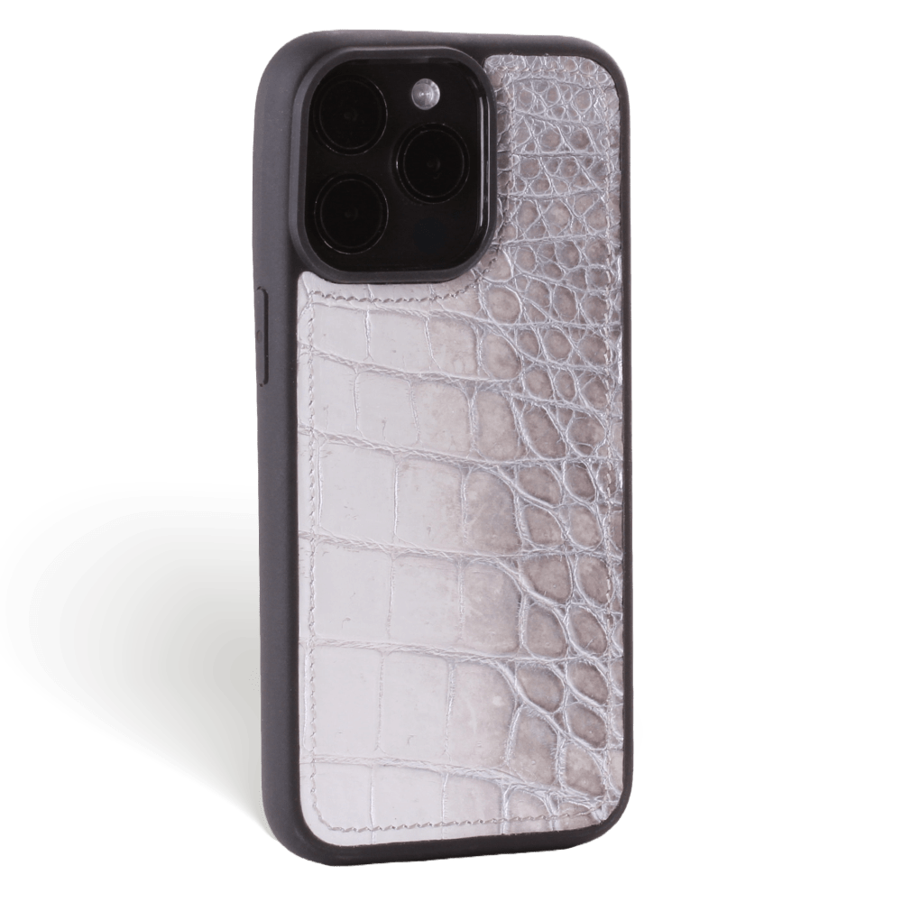 Iphone 15 Pro Case   Crocodylus Leather   Sport Case   Himalaya Silver   No Metalware   Versailles   Tilt Iphone 15 Pro Case   Crocodylus Leather   Sport Case   Himalaya Silver   No Metalware   Versailles   Tilt