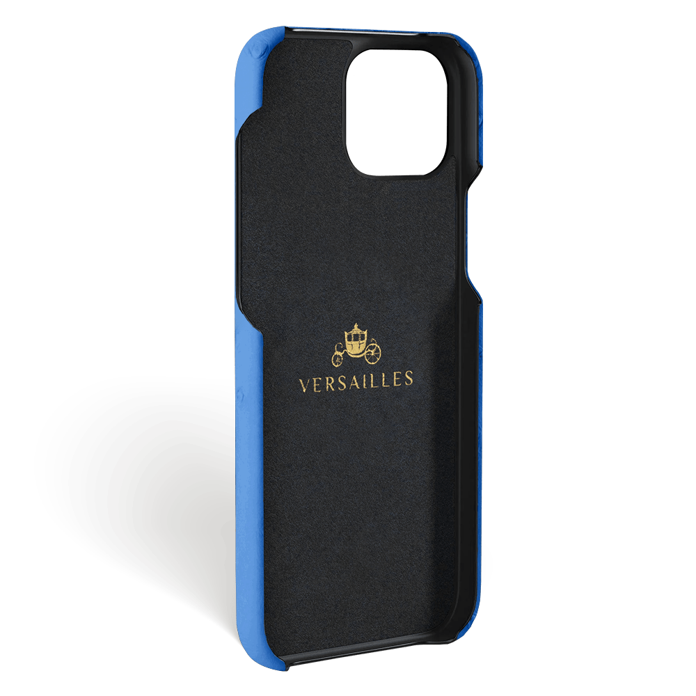 Iphone 15 Pro Case   Ostrich Leather   Signature   Royal Blue   No Metalware   Versailles   Inside Iphone 15 Pro Case   Ostrich Leather   Signature   Royal Blue   No Metalware   Versailles   Inside