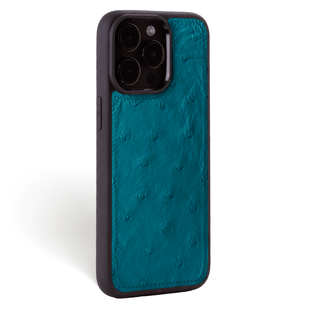 Iphone 15 Pro Case   Ostrich Leather   Sport Case   Duck Blue   No Metalware   Versailles   Tilt Iphone 15 Pro Case   Ostrich Leather   Sport Case   Duck Blue   No Metalware   Versailles   Tilt
