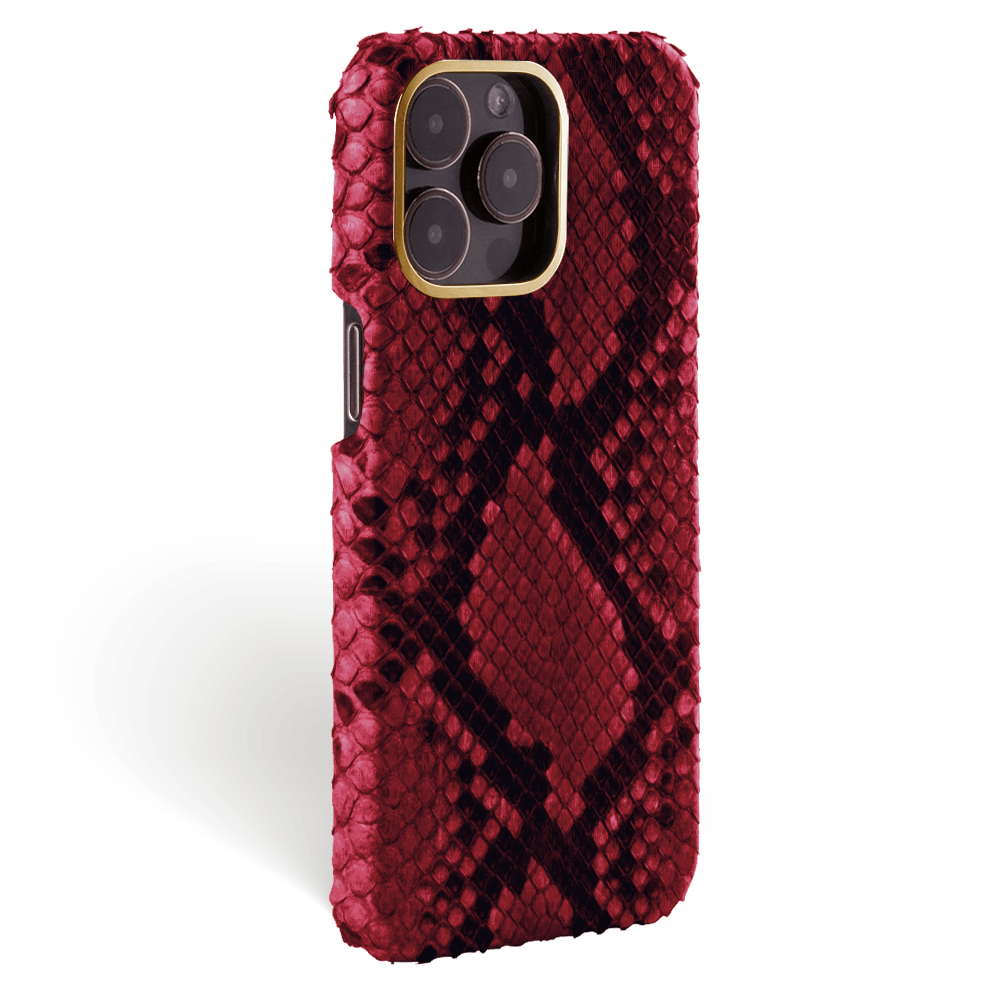 Iphone 15 Pro Case   Phyton Leather   Premium   Red Devil   Gold Metalware   Versailles   Tilt Iphone 15 Pro Case   Phyton Leather   Premium   Red Devil   Gold Metalware   Versailles   Tilt