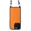 Iphone 15 Pro   Case   Alligator Leather   Sling   Orange   No Metalware   Versailles   Front