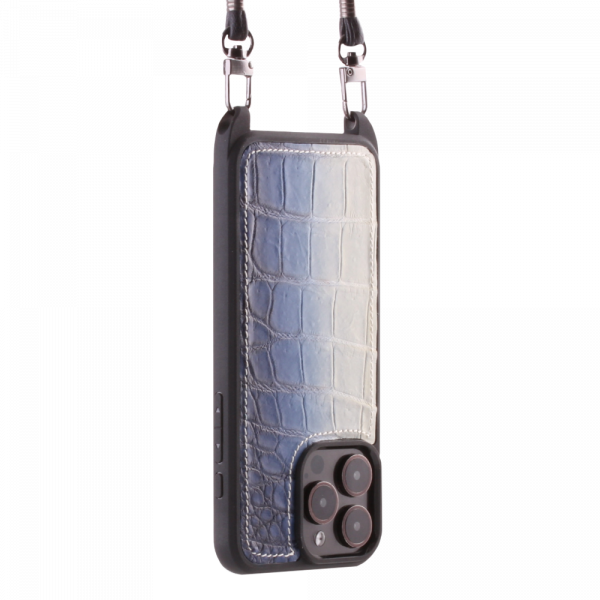 Iphone 15 Pro Case   Himalaya Leather   Sling   Himalaya Navy Blue   No Metalware   Versailles   Tilt