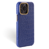 Iphone 15 Pro Max Case   Alligator Leather   Premium   Royal Blue   Gold Metalware   Versailles   Tilt