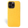 Iphone 15 Pro Max Case   Alligator Leather   Signature   Yellow   No Metalware   Versailles   Front
