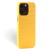 Iphone 15 Pro Max Case   Alligator Leather   Signature   Yellow   No Metalware   Versailles   Tilt