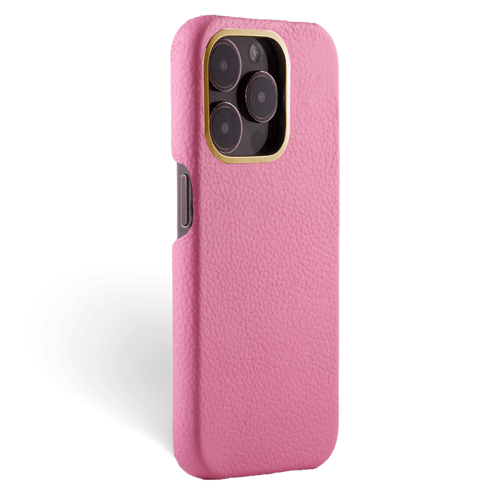 Iphone 15 Pro Max Case   Calf Leather   Premium   Fuchsia   Gold Metalware   Versailles   Tilt Iphone 15 Pro Max Case   Calf Leather   Premium   Fuchsia   Gold Metalware   Versailles   Tilt