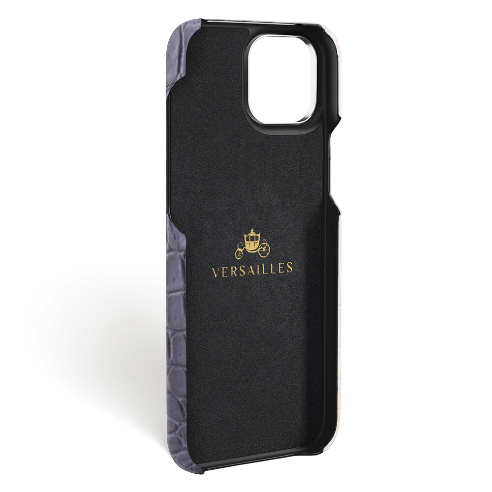 Iphone 15 Pro Max Case   Crocodylus Leather   Premium   Himalaya Navy Blue   Steel Metalware   Versailles   Inside Iphone 15 Pro Max Case   Crocodylus Leather   Premium   Himalaya Navy Blue   Steel Metalware   Versailles   Inside
