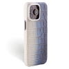 Iphone 15 Pro Max Case   Crocodylus Leather   Premium   Himalaya Navy Blue   Steel Metalware   Versailles   Tilt