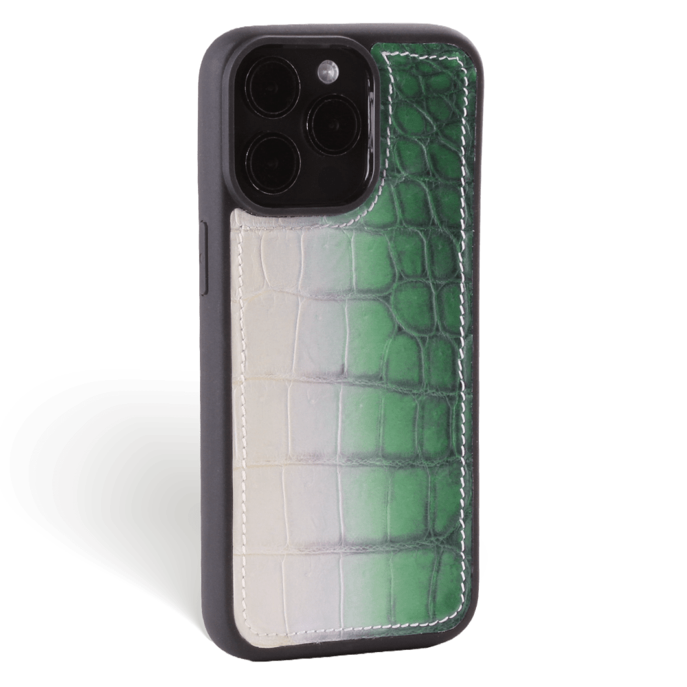 Iphone 15 Pro Max Case   Crocodylus Leather   Sport Case   Himalaya Green   No Metalware   Versailles   Tilt Iphone 15 Pro Max Case   Crocodylus Leather   Sport Case   Himalaya Green   No Metalware   Versailles   Tilt