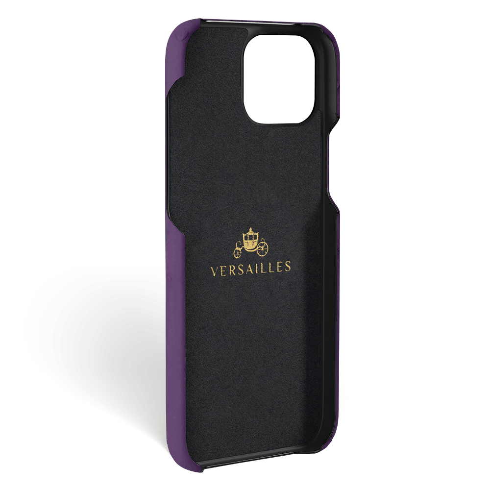 Iphone 15 Pro Max Case   Ostrich Leather   Signature   Purple   No Metalware   Versailles   Inside Iphone 15 Pro Max Case   Ostrich Leather   Signature   Purple   No Metalware   Versailles   Inside