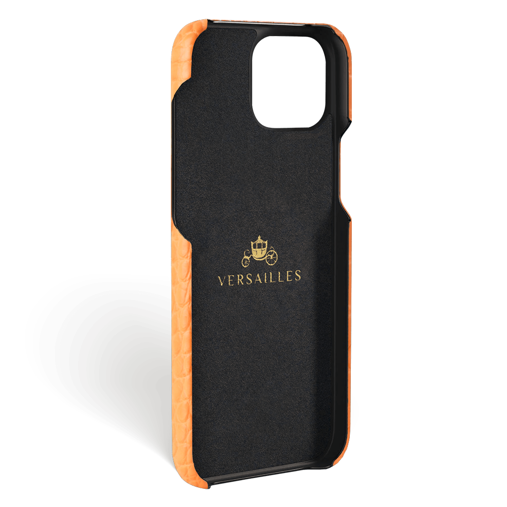Iphone 15 Pro Max Case Alligator Leather Handle Orange No Metalware Versailles Inside Iphone 15 Pro Max Case Alligator Leather Handle Orange No Metalware Versailles Inside