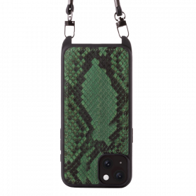 Iphone 15 Case   Python Leather   Sling   Forest Green   No Metalware   Versailles   Front
