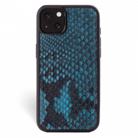 Iphone 15 Case   Python Leather   Sport Case   Lagoon Blue   No Metalware   Versailles   Front