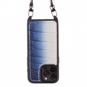 Iphone 15 Pro Case   Himalaya Leather   Sling   Himalaya Navy Blue   No Metalware   Versailles   Front